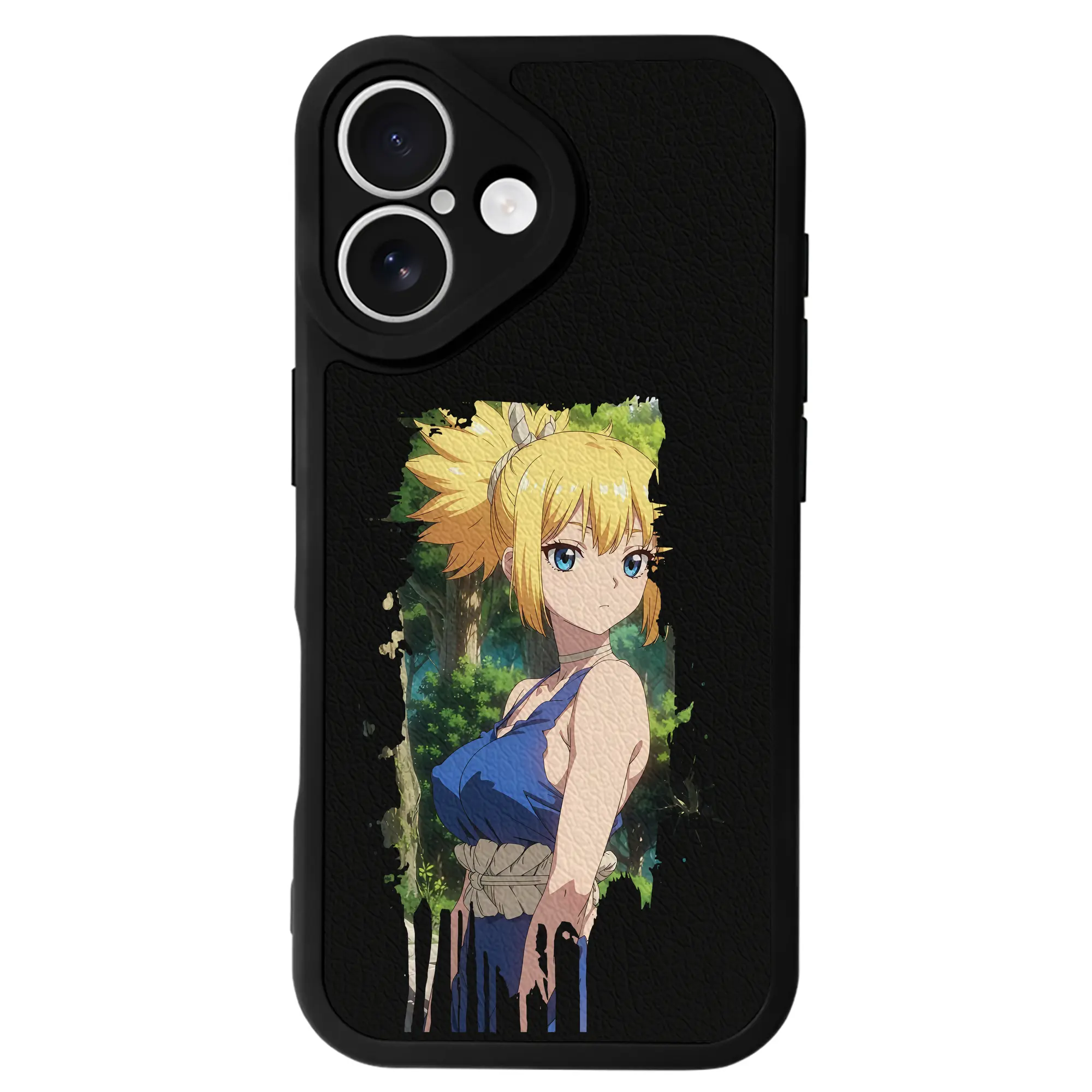 ドクターストーン グッズ,コハク - IPhone 16シリーズ対応 ・ シリコンスマホケース ・ レザー調 ・ 高精度フィット ・ 耐衝撃 ・ ワイヤレス充電対応 ・ 精密カット